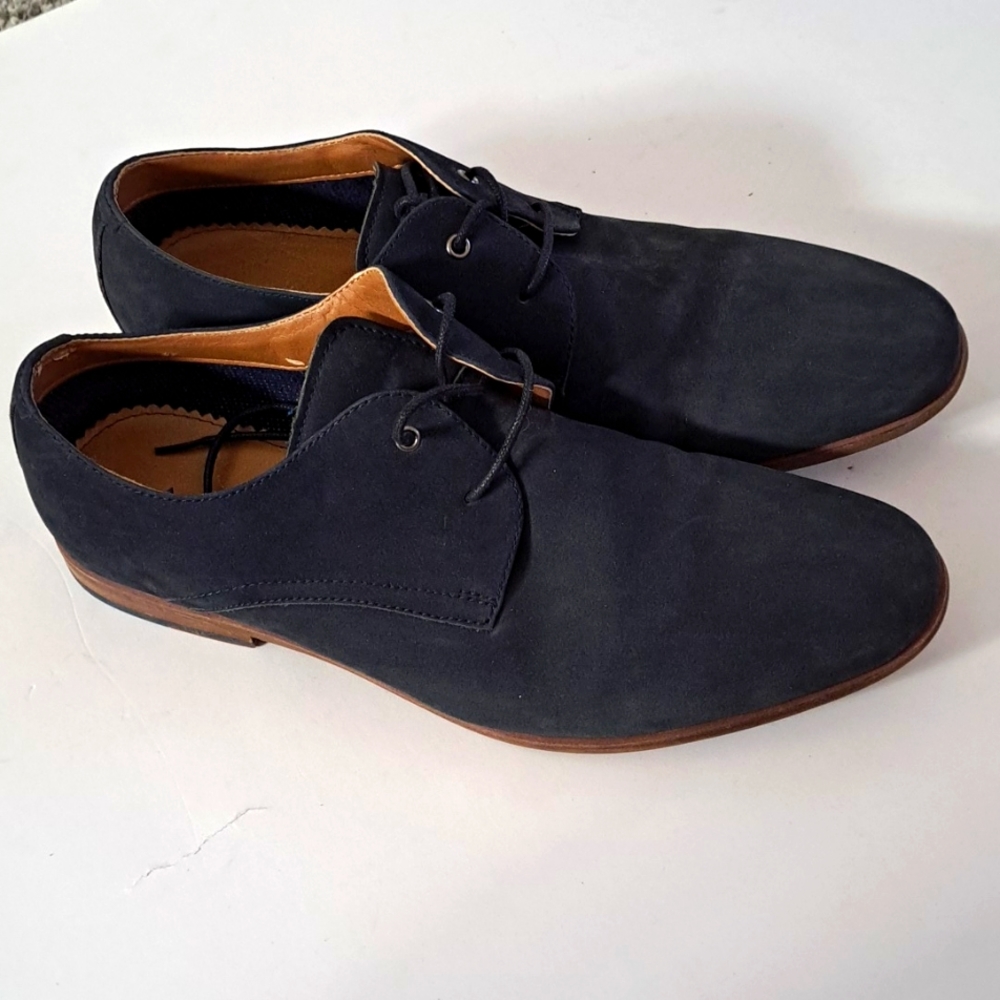 Aldo Navy Blue Suede and Leather Rounded Toe Lace Up Shoes size 9